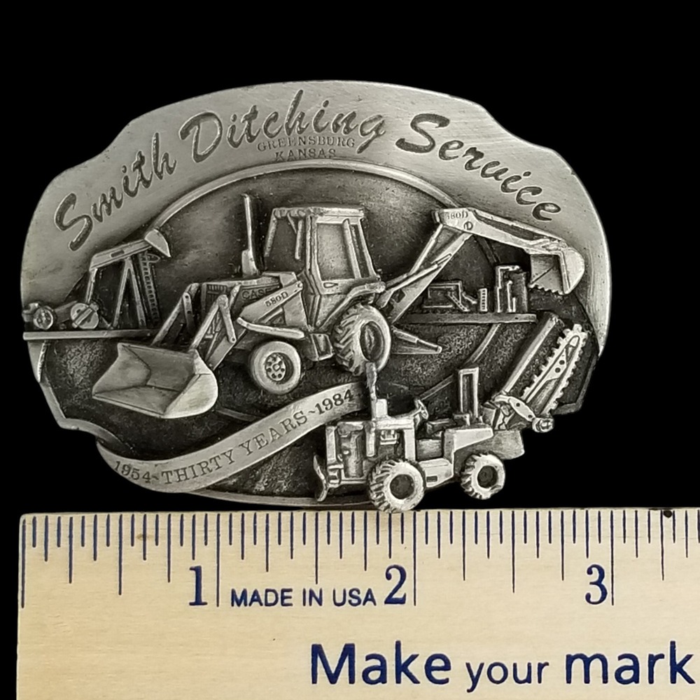 Smith Ditching Service Belt Buckle 1984 Siskiyou Greensburg Kansas - Picture 9 of 9